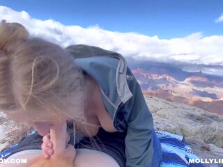 EPIC HIKING FUCKING A BIG BOOTY AMATEUR BLONDE ON TOP OF A CLIFF - lustful Hiking ft Molly Pills POV 4