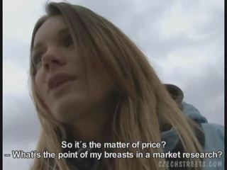 Czech goddess showing boobs for money