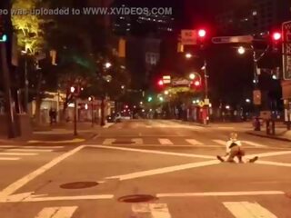 Clown gets prick sucked in middle of the street
