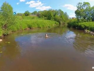 Real Outdoor sex movie on the River Bank thereafter Swimming - Pov by Mihanika69