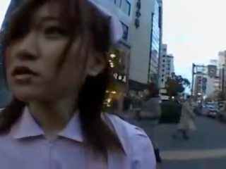 Naughty Asian teenager is pissing in public