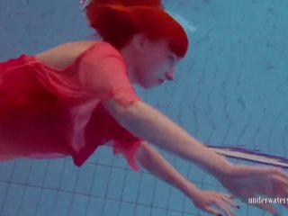 Redhead in the pool